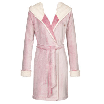 Kuschel Morgenmantel Robe Bicolor rosa von Triumph