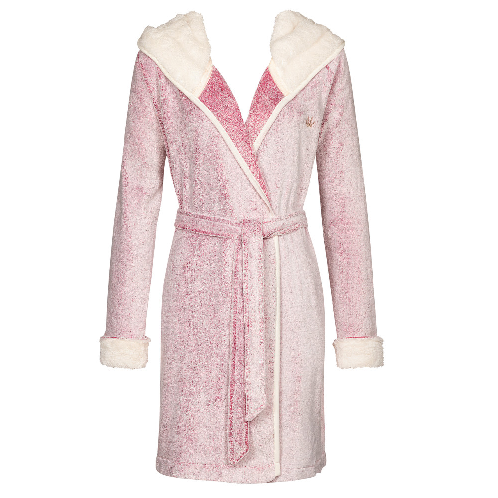 Kuschel Morgenmantel Robe Bicolor rosa von Triumph