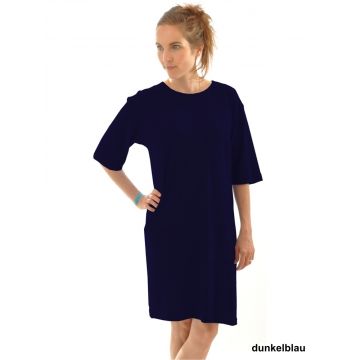 Bigshirt Sleepshirt aus 100% Bourette Seide von Alkena in dunkelblau