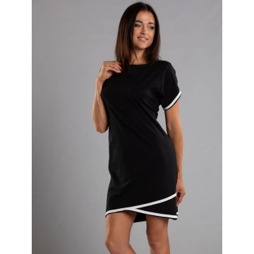 Kurzarm Nachtkleid Leggerezza schwarz von Cotton Club Rubino Cotone Candy