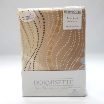Feinbiber Baumwolle Bettwäsche Beige Braun Blau Dormisette