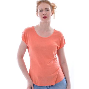 Bourette-Seide T-Shirt orange von Alkena