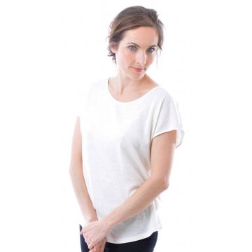 Bourette-Seide T-Shirt weiß von Alkena