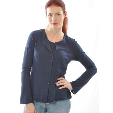 Bouretteseide Cardigan dunkelblau von Alkena