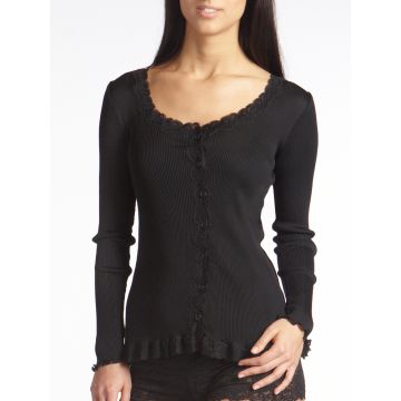 Seiden-Cardigan Curacao schwarz von Gattina Dessous