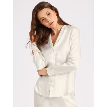 Seidenbluse Toi Mon Amour in nacre naturweiß von Aubade - Hose nicht im Lieferumfang enthalten