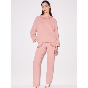 Lounge-Set Kuschel Cotton mit Glitzerborte in rosa von Chiara Fiorini