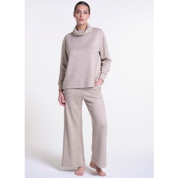 Viscose-Feinstrick Freizeitanzug Lounge beige von Verdiani Loungewear