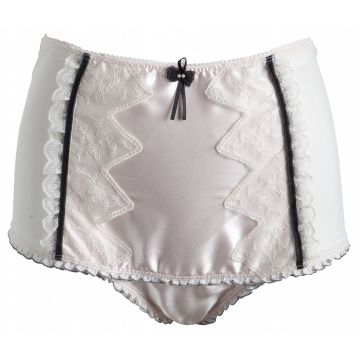 Hoher Taillen-Slip aus Satin, Mesh und Spitze von Sally Jones
