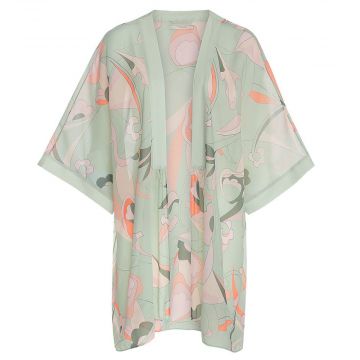 Chiffon Kimono Seduction in minzgrün mit Druck von Triumph