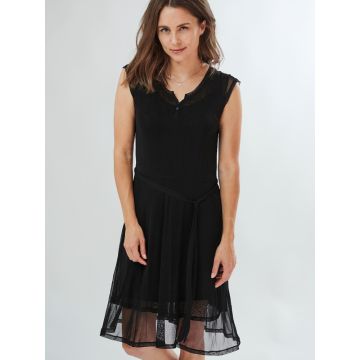 Reine Seide Netztüll Kleid schwarz von Kokon Zwo