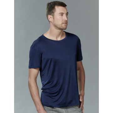 100% Seide Kurzarm Shirt von Kokon Zwo in meerblau