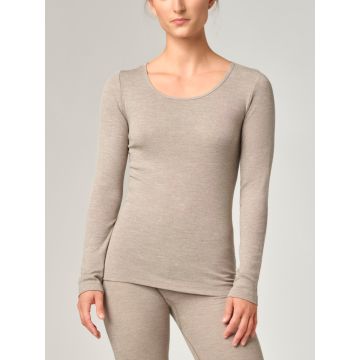 Baumwolle-Wolle-Seide Shirt 2716 von comazo |earth in nougat-melange