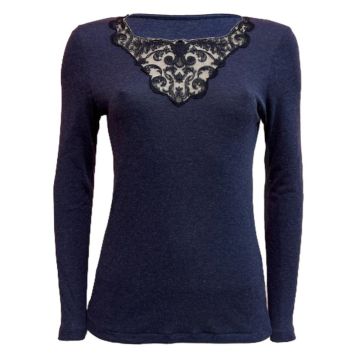 Langarmshirt Kim atlantico abendblau von Madiva Modal mit Wolle