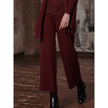 Loungewear Hose bordeaux rot aus Wolle Seide von Oscalito