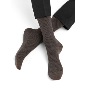 Einfarbige Merinowolle Socken für Herren von Bleuforet in graubraun