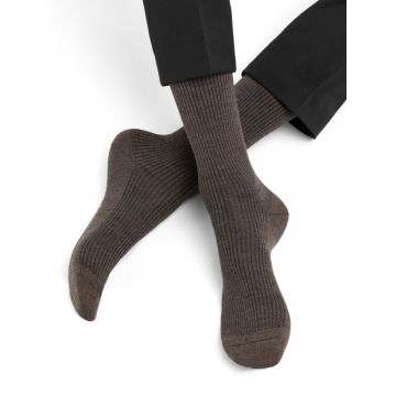 Einfarbige Merinowolle Socken für Herren von Bleuforet in graubraun - Hose nicht im Lieferumfang enthalten