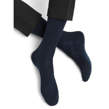 Einfarbige Merinowolle Socken für Herren von Bleuforet in marineblau