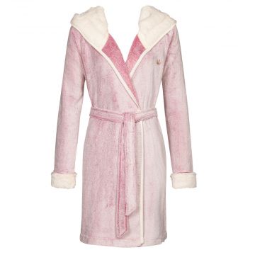 Plüsch Morgenmantel Robe Bicolor rosa von Triumph