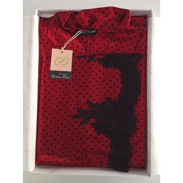 Morgenmantel Zaffiro in rot/schwarz von Cotton Club