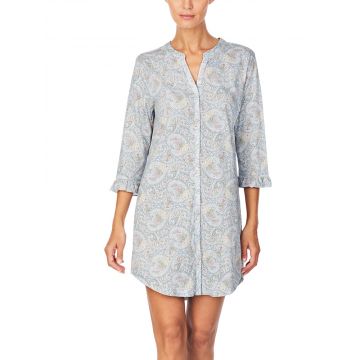 Sleepshirt Baumwolle Viscose Paisley hellblau Lauren by Ralph Lauren Sleepwear für Damen