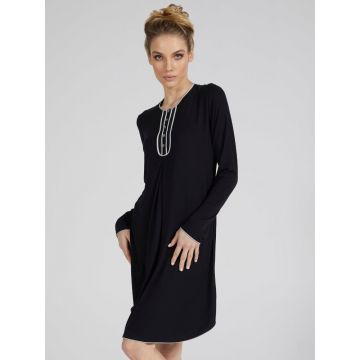 Modal Nachtkleid WKND No. 3 knielang schwarz-puder mit Ziernähten von Verdiani Weekend