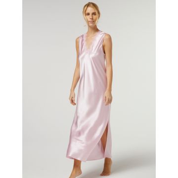 Seide Nachtkleid Sybille lang rosa von Vivis