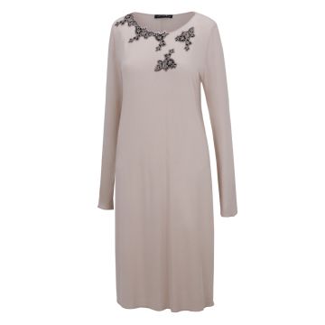 Langarm Nachtkleid Vera aus Modal Jersey in beige von Fürstenberg