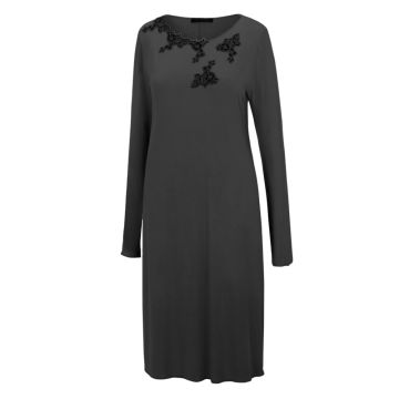 Langarm Nachtkleid Vera aus Modal Jersey in schwarz von Fürstenberg