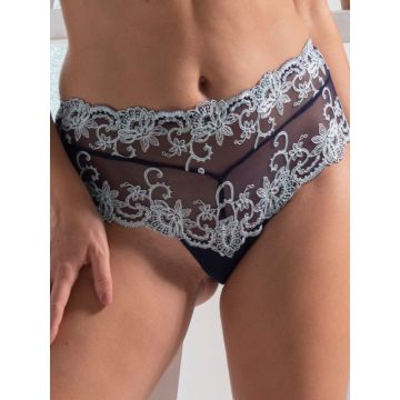 Dunkelblaue Panty Diamond von Ambra mit Spitze