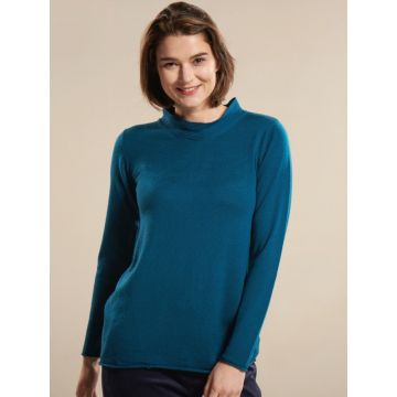 Merino Pullover Turtleneck petrol türkis von Kokon Zwo