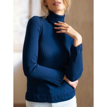 Rollkragenshirt Wolle indigo blau von Artimaglia