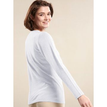 Feinstrick Pullover Bio Baumwolle mit Kaschmir hellgrau von Kokon Zwo