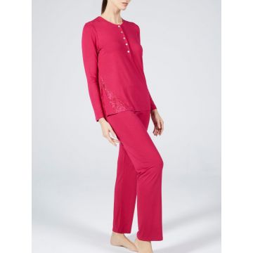Modal Damen Schlafanzug Lampone No. 2 himbeere rot von Verdiani Donna