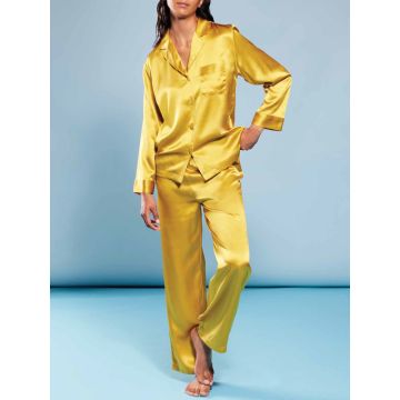 Seidenpyjama Classico Sonnengelb von Luna di Seta