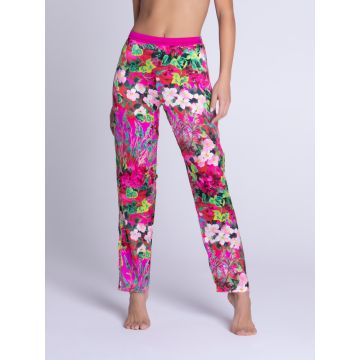 Seidenpyjamahose Envolee de Fleurs in fuchsia von Lise Charmel