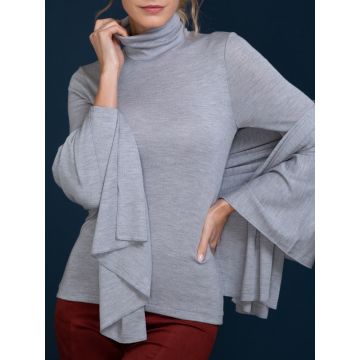 Merinowolle mit Seide Rollkragen Shirt von Artimaglia hellgrau - die Jacke ist nicht im Lieferumfang enthalten