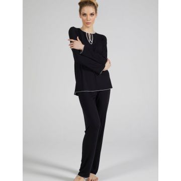 Modal Damen Schlafanzug WKND No. 1 schwarz-puder von Verdiani Weekend