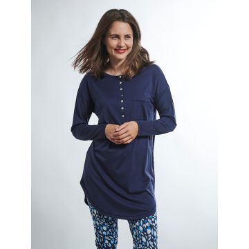 Seide mit Bio Baumwolle Sleepshirt von Kokon Zwo marineblau - die Hose ist nicht im Lieferumfang enthalten