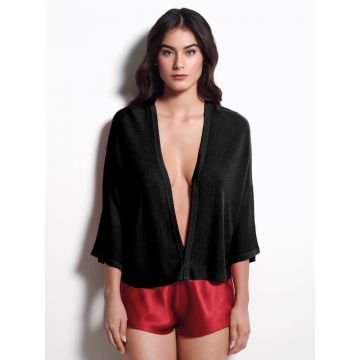 Cardigan Silk Cashmere in der Farbe schwarz von Luna di Seta - Short nicht im Lieferumfang enthalten