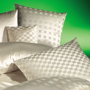 Seide Kissenbezug Creme kariert von Cellini Design