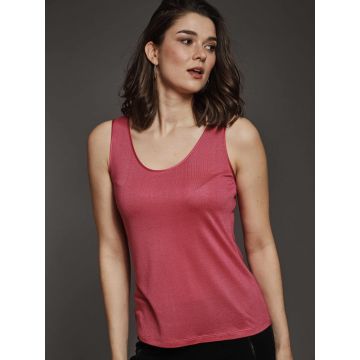 Cinda Trägershirt mit Seide und Leinen in himbeer von Kokon Zwo