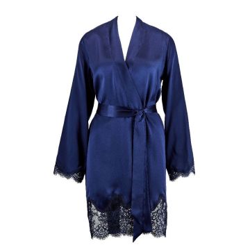 Seide Kimono Toi Mon Amour marine dunkelblau von Aubade