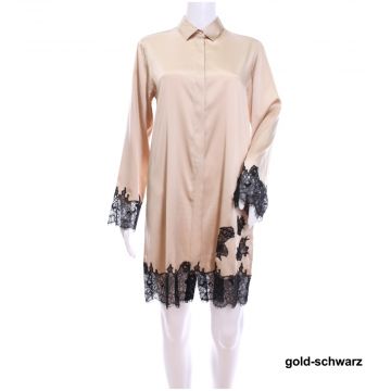 Sleepshirt Seide Starshine gold / schwarz von Gattina