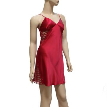 Seidennachthemd Eden Piping rubin-rot 9501 von Luna di Seta