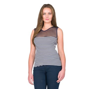 Seide-Baumwolle Camisole-Shirt Arona marine-champagner von Gattina - Hose nicht im Lieferumfang enthalten