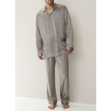 Zimmerli 100% Seide Herren-Pyjama 138 flower grey silver