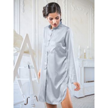 Seide Sleepshirt Poderosa in silber von Cotton Club