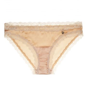 Seidenslip Knickerworld Apricot-Creme von Mimi Holliday