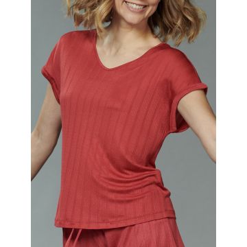 Seide T-Shirt Ajour rot von Kokon Zwo - Hose nicht im Lieferumfang enthalten